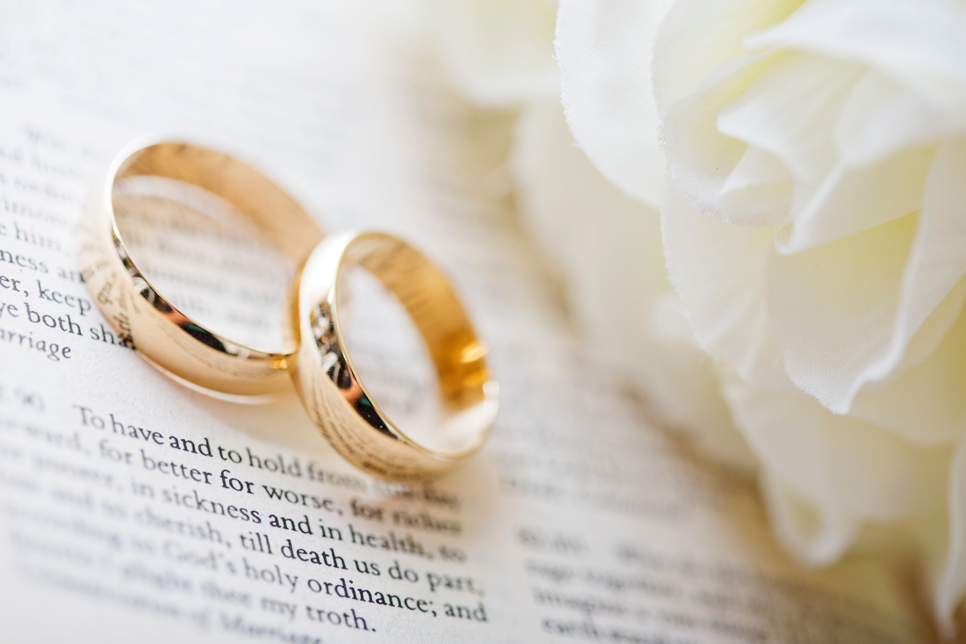 wedding rings in written vows